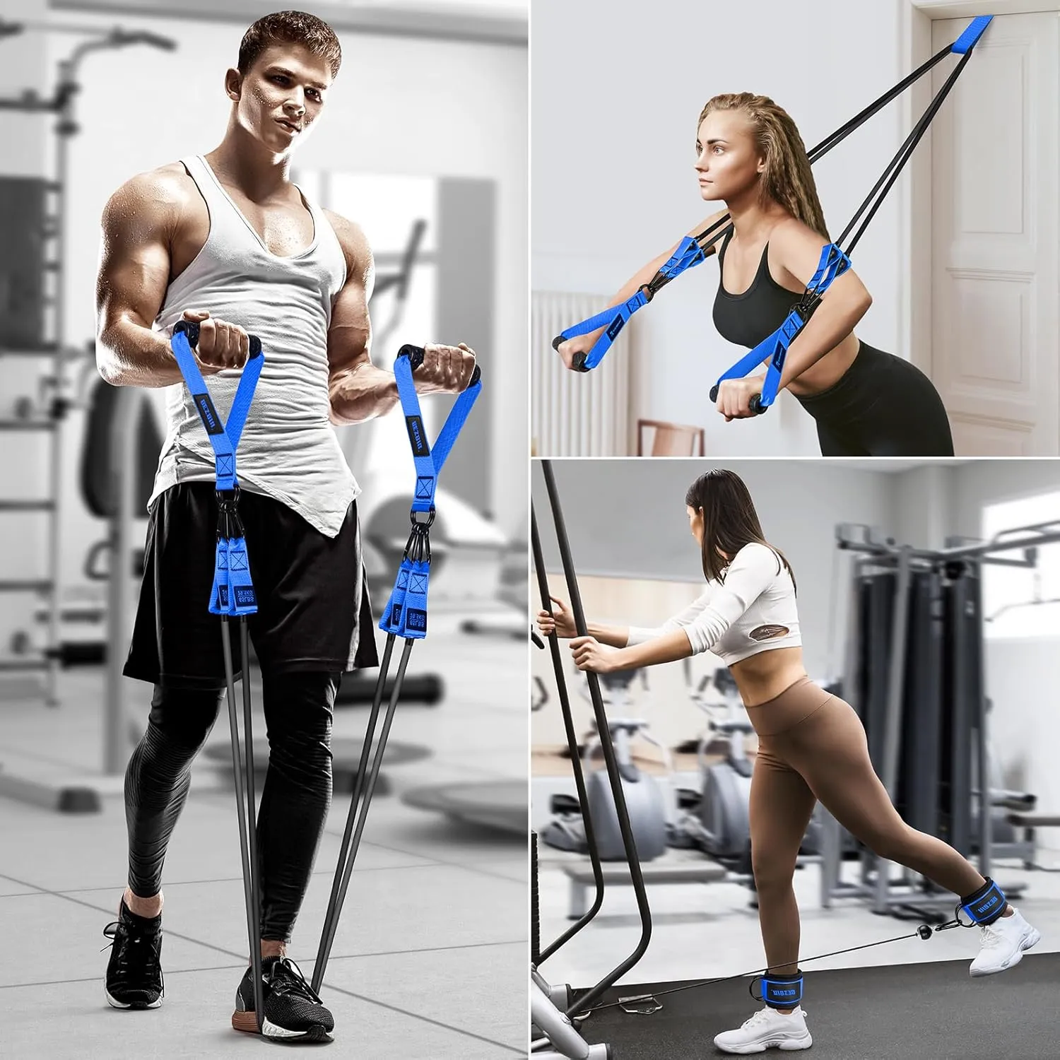 Heavy Exercise Bands Resistance Bands for Working Out, 300lbs/360lbs Fitness Workout Bands with Handles, Door Anchor, Leg Ankle Straps, Home Gym Workout Equipment for Men Strength Training Stretching