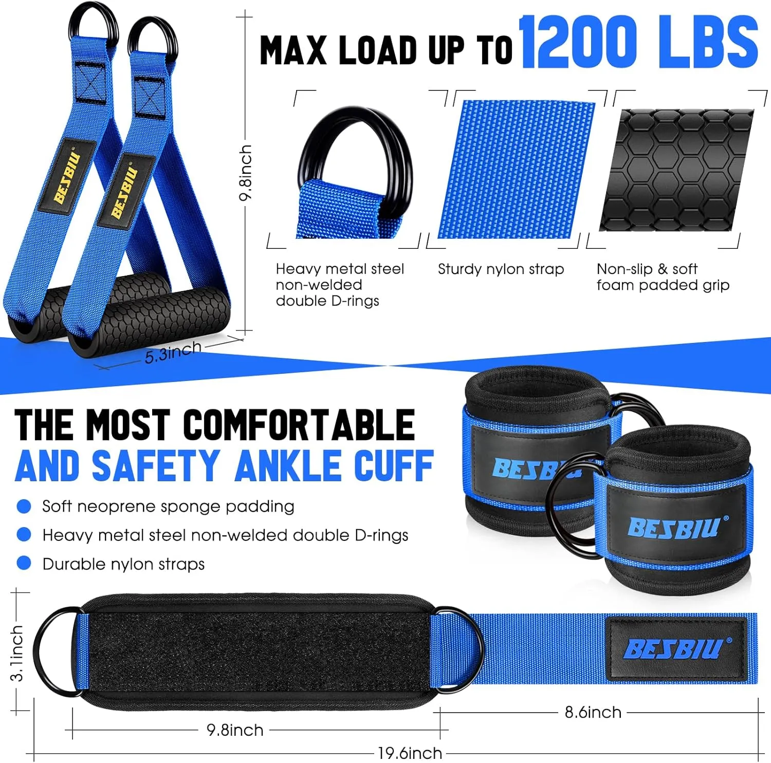 Heavy Exercise Bands Resistance Bands for Working Out, 300lbs/360lbs Fitness Workout Bands with Handles, Door Anchor, Leg Ankle Straps, Home Gym Workout Equipment for Men Strength Training Stretching