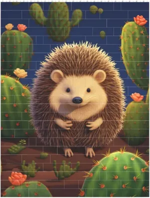Hedgehog Cactus Building Block Puzzle Personalized Building Bricks for Adults Block Puzzle Building DIY Brick Block Puzzles Valentine's Day Gifts for Home Decor Brick Puzzle