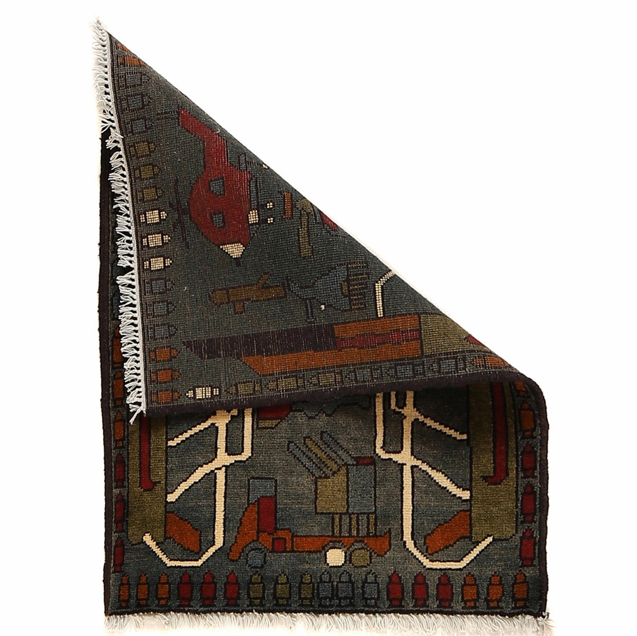 Helicopter M416 Tank War Design AFGHAN Rug Handmade Small Grey Rug