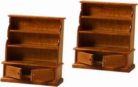 Hemoton 2pcs Miniature Bookshelf Cabinet Realistic Doll House Furniture Accessory for Boys and Girls Miniature Decor Compact Design for Bedroom Living Room Kitchen Display for Crafting Fun
