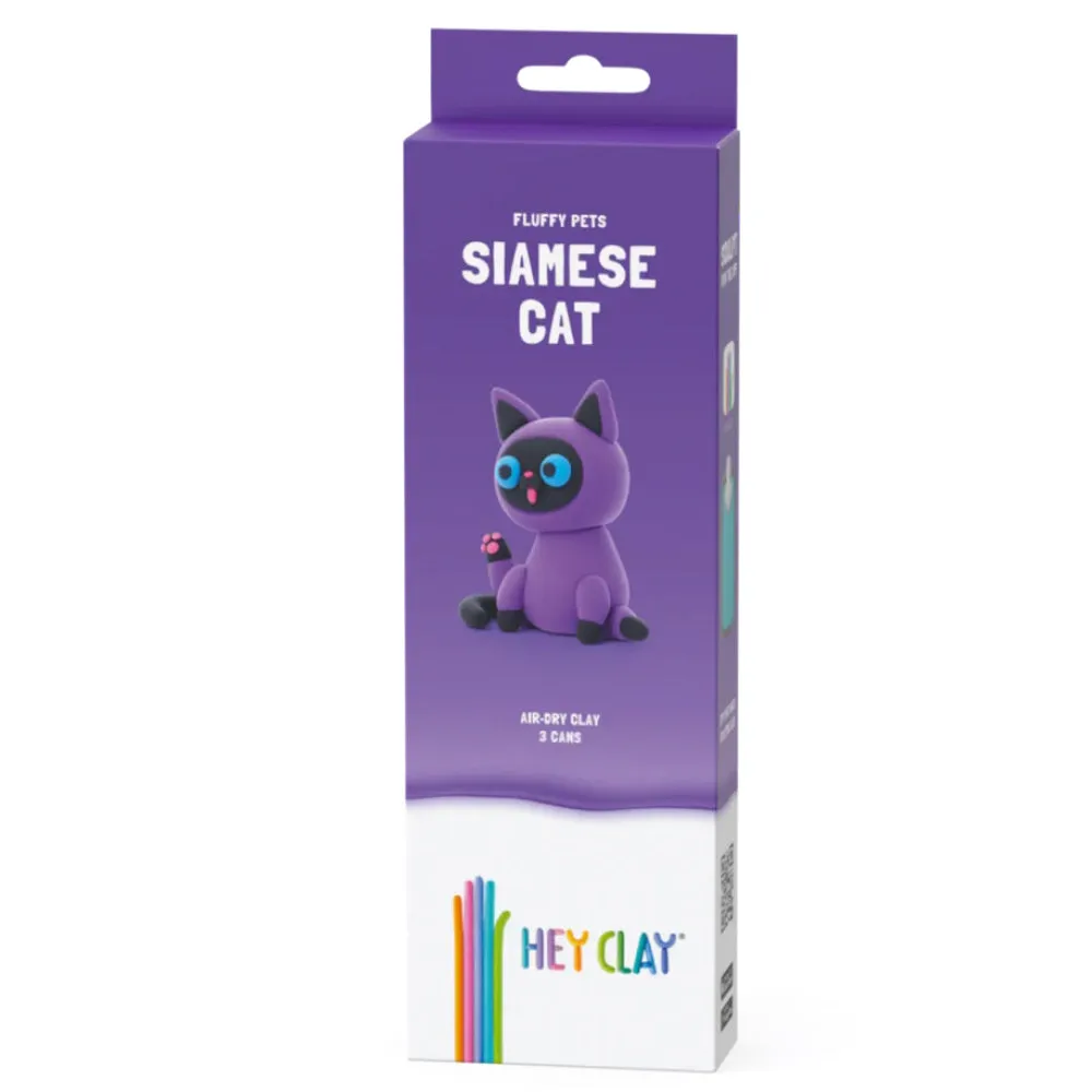 Hey Clay Fluffy Pets - Siamese Cat, 3 Cans