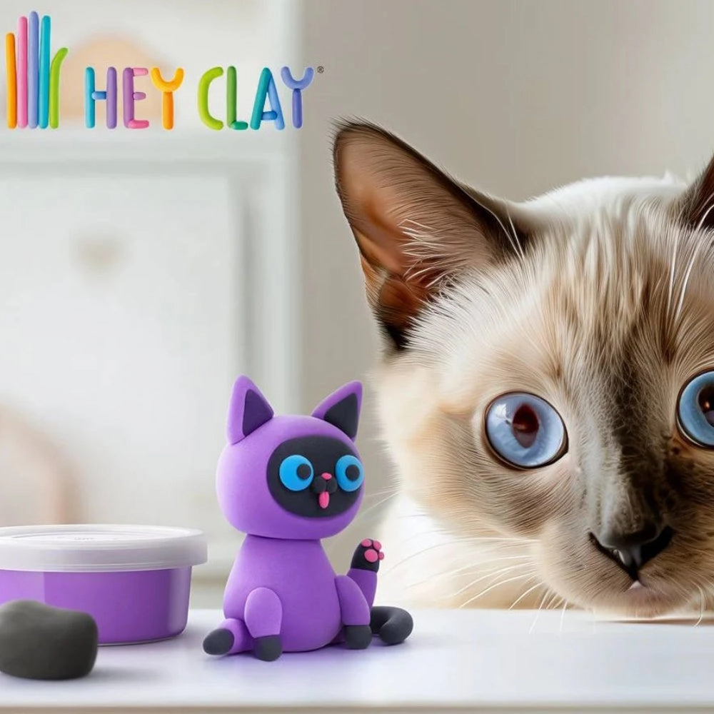 Hey Clay Fluffy Pets - Siamese Cat, 3 Cans