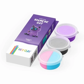 Hey Clay Fluffy Pets - Siamese Cat, 3 Cans