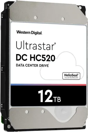 HGST - WD Ultrastar DC HC520 HDD | HUH721212ALE600 | 12TB 7.2K SATA 6Gb/s 256MB Cache 3.5-Inch Helium Data Center Internal Hard Disk Drive