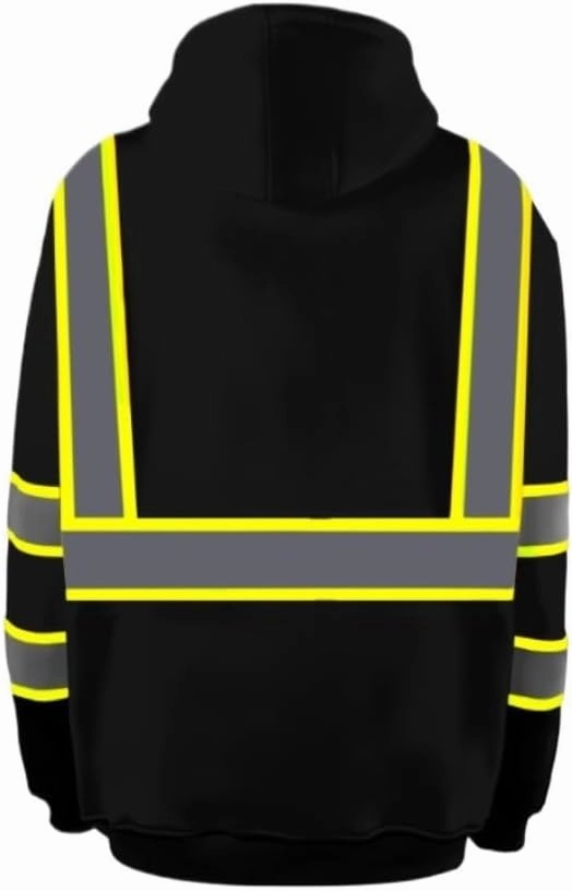 Hi Vis Vests, Building Night Safety Reflective Clothing Plus Fleece Hooded Zipper Sweatshirt Reflective Safety Vest