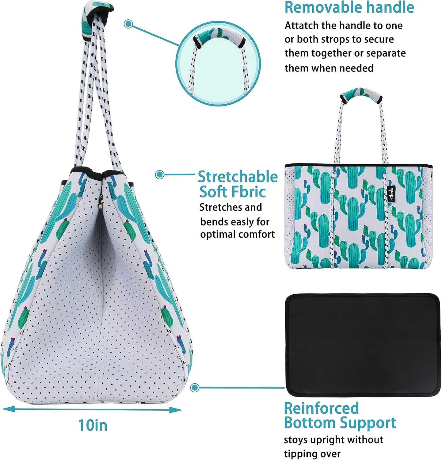 Hibala Neoprene Multipurpose Beach Bag,Gym/Travel/Pool Bag,Tote For Women&Men