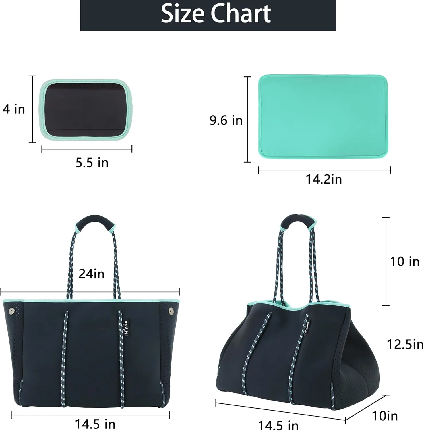 Hibala Neoprene Multipurpose Beach Bag,Gym/Travel/Pool Bag,Tote For Women&Men