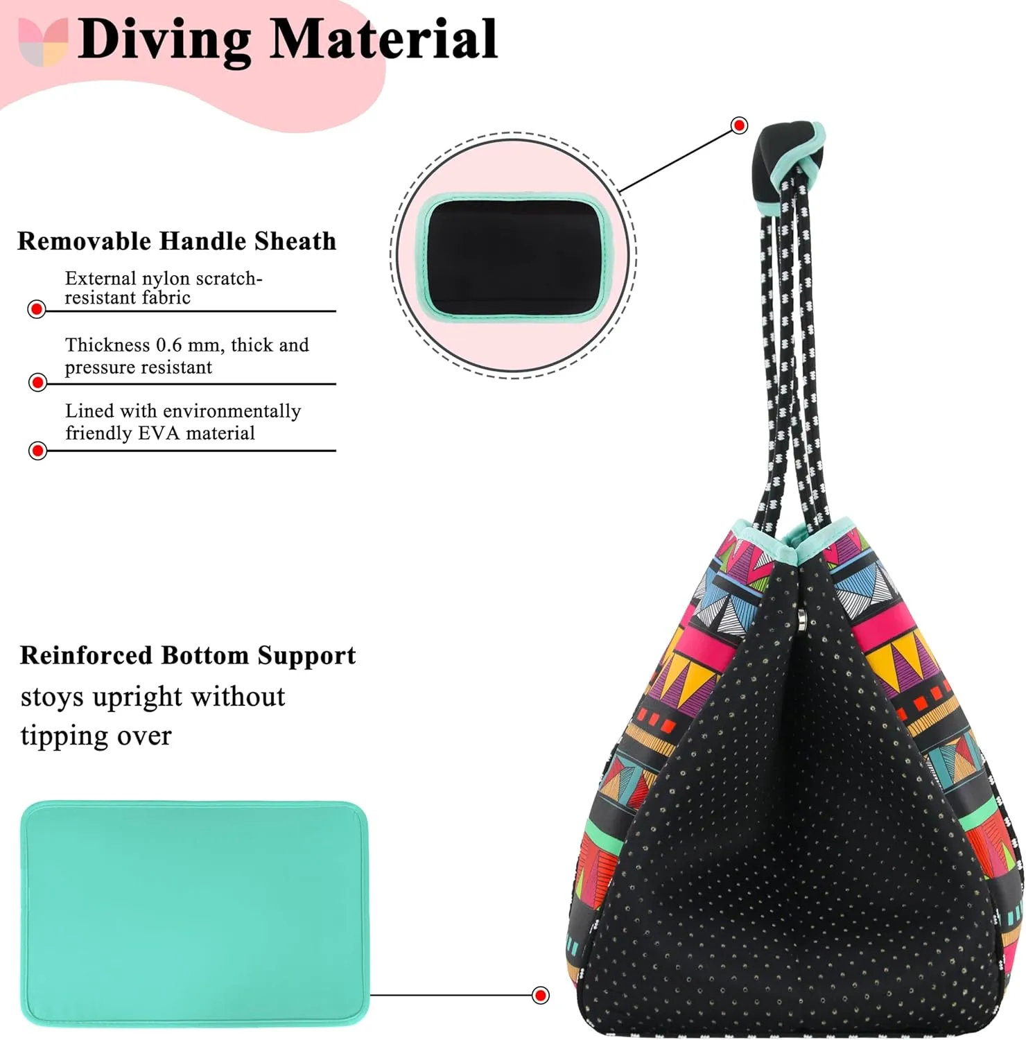Hibala Neoprene Multipurpose Beach Bag,Gym/Travel/Pool Bag,Tote For Women&Men