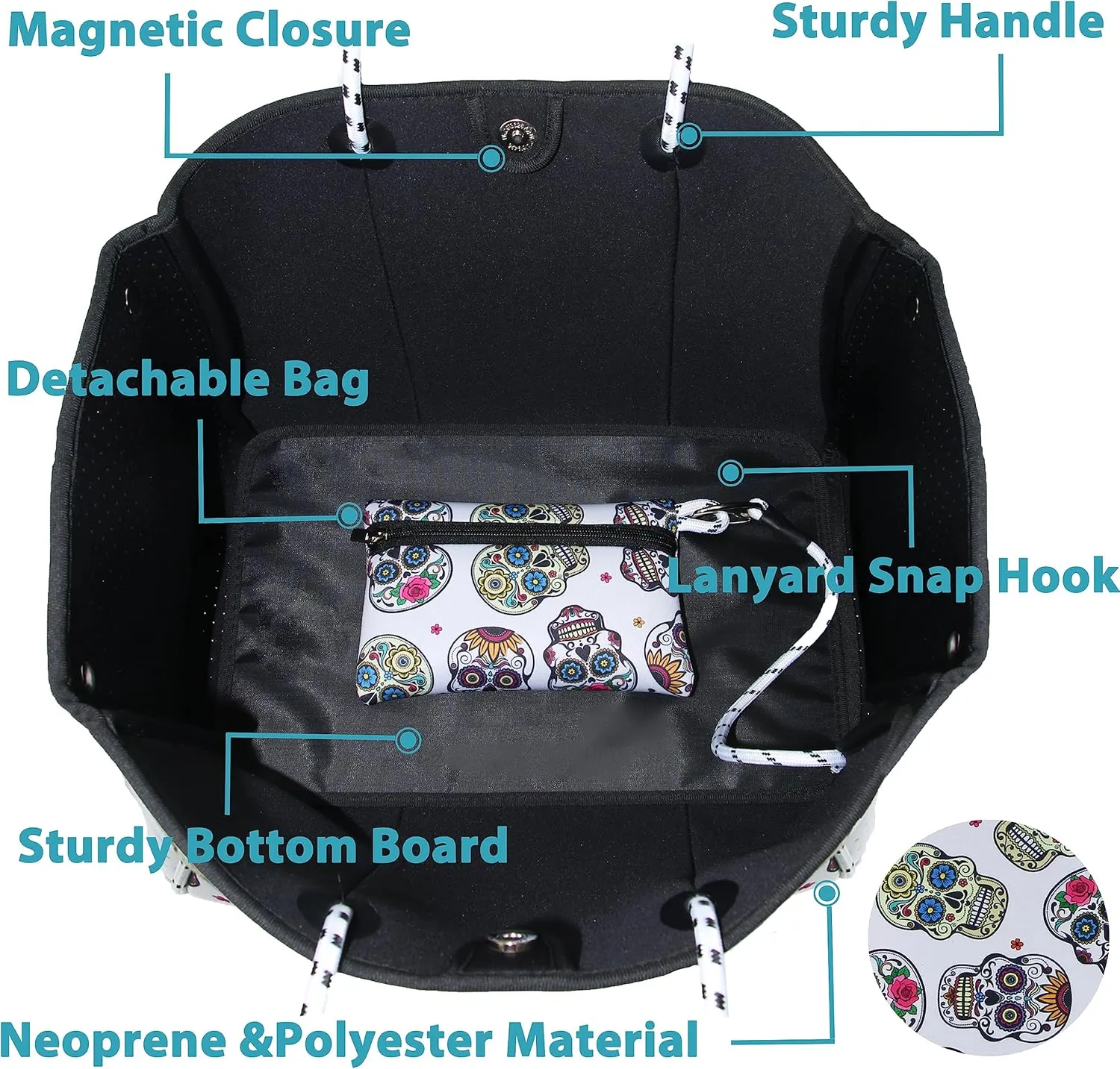 Hibala Neoprene Multipurpose Beach Bag,Gym/Travel/Pool Bag,Tote For Women&Men