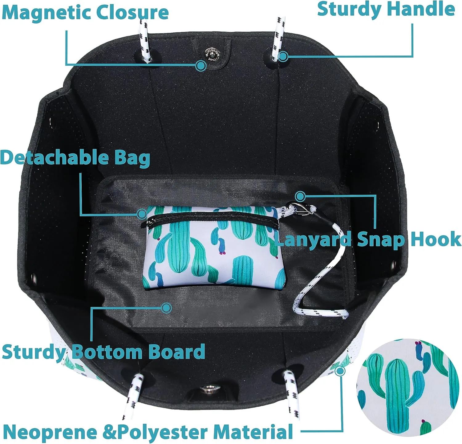 Hibala Neoprene Multipurpose Beach Bag,Gym/Travel/Pool Bag,Tote For Women&Men