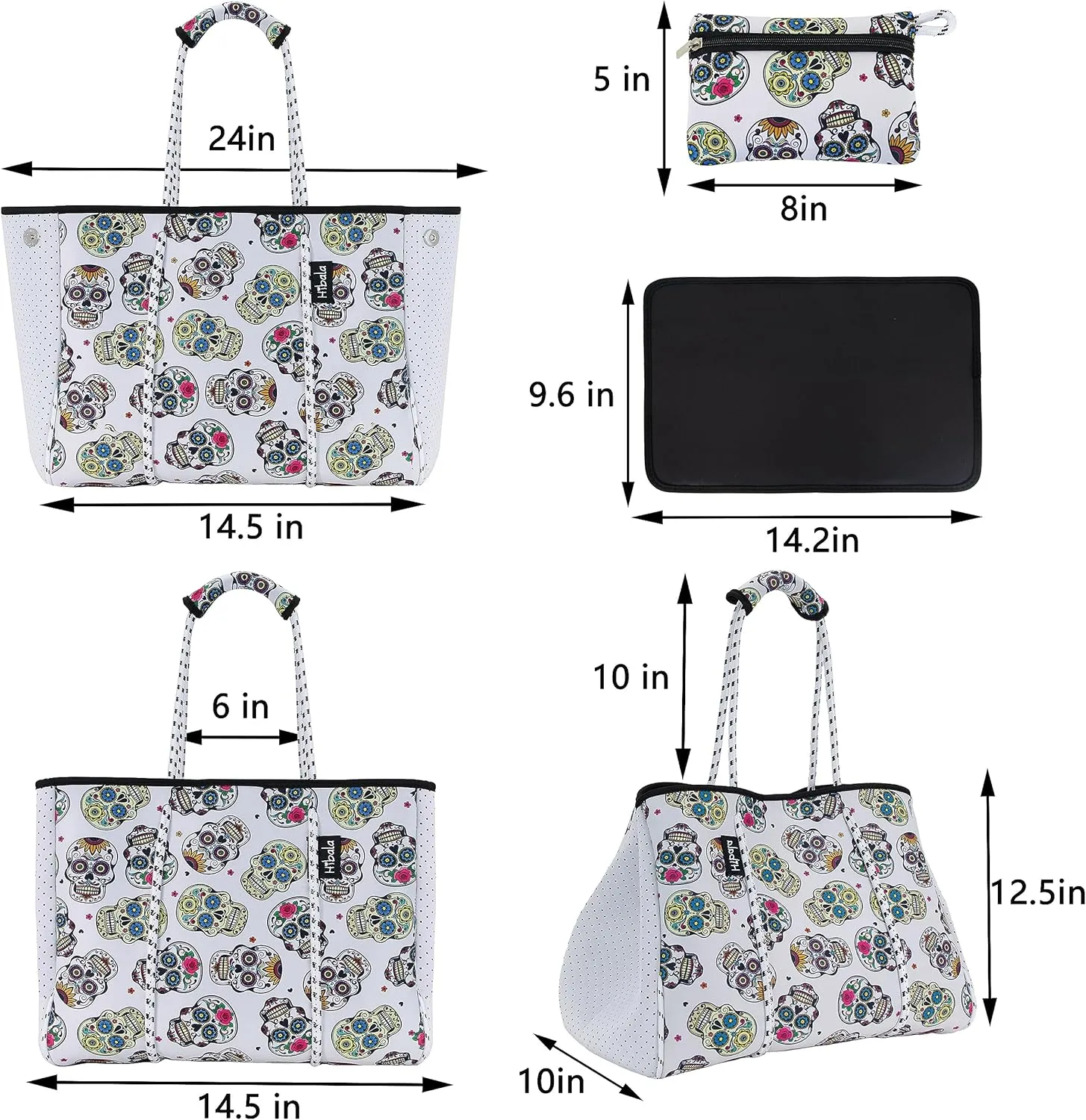 Hibala Neoprene Multipurpose Beach Bag,Gym/Travel/Pool Bag,Tote For Women&Men