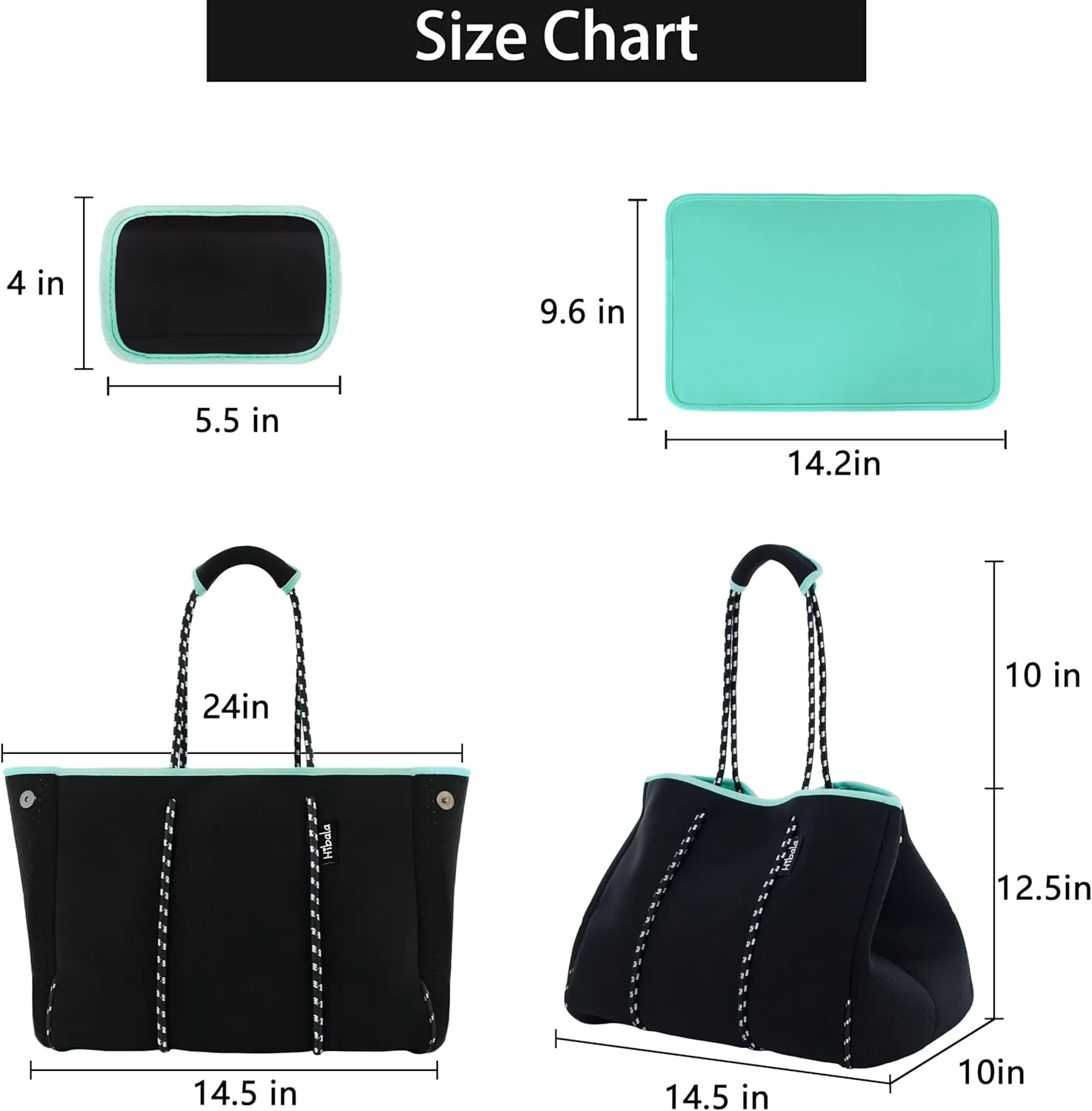 Hibala Neoprene Multipurpose Beach Bag,Gym/Travel/Pool Bag,Tote For Women&Men