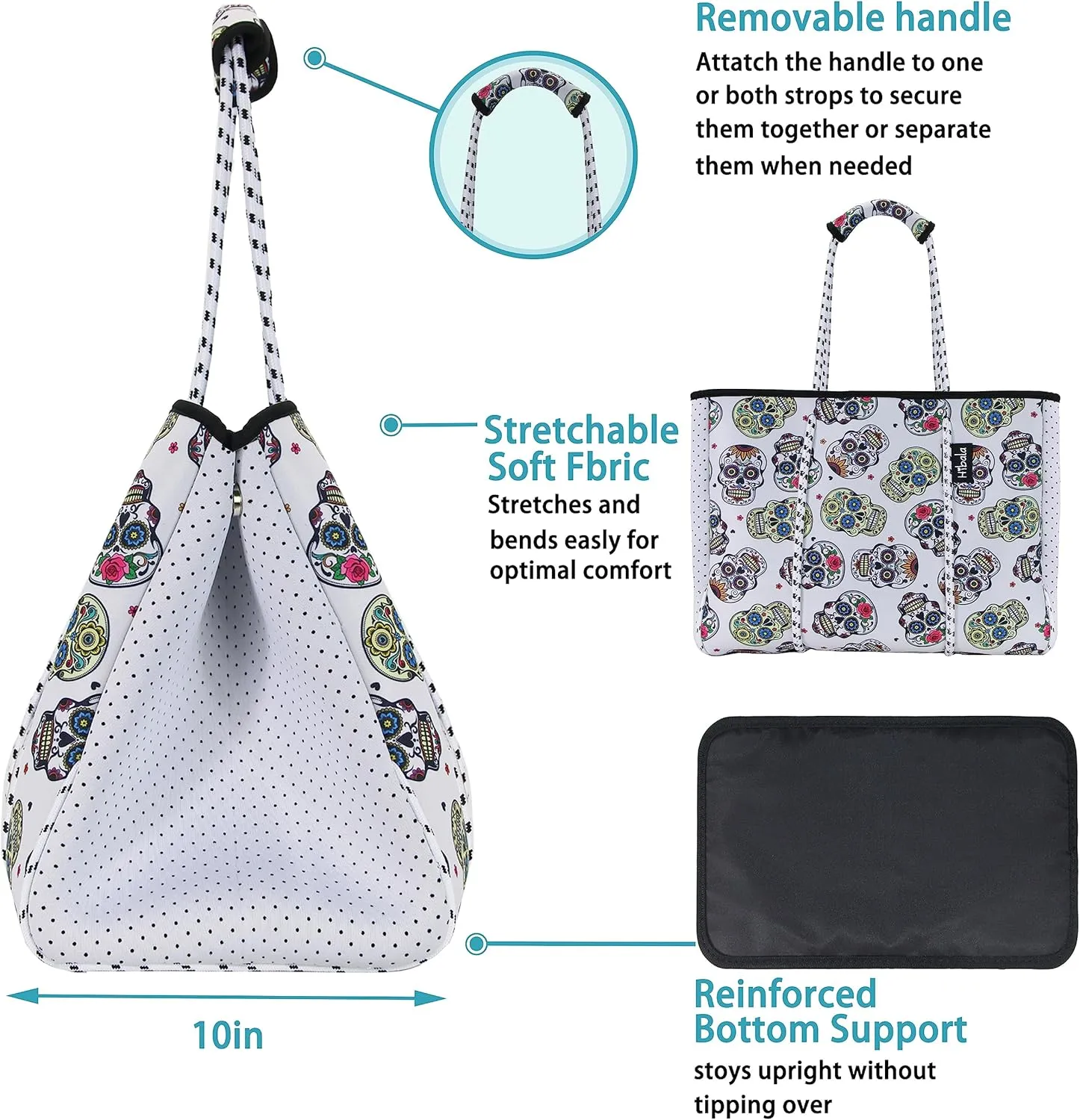 Hibala Neoprene Multipurpose Beach Bag,Gym/Travel/Pool Bag,Tote For Women&Men
