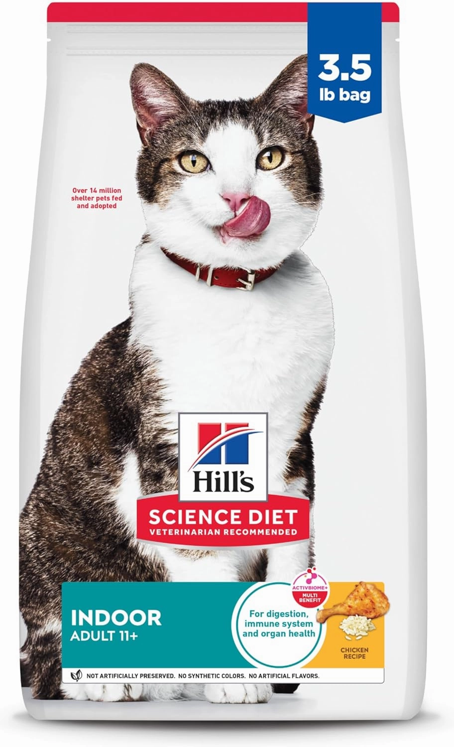 Hill's Science Diet Indoor, Senior Adult 11 , Easy Litter Box Cleanup, Dry Cat Food, Chicken Recipe, 3.5 lb Bag