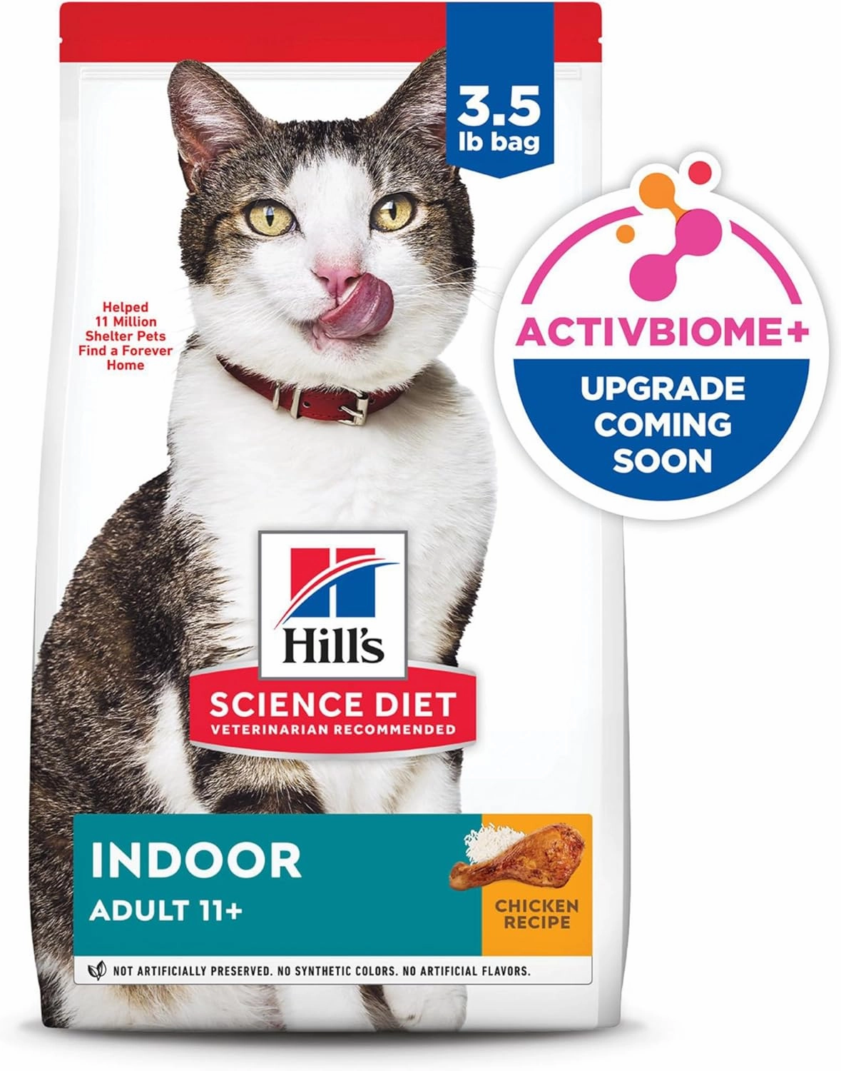 Hill's Science Diet Indoor, Senior Adult 11 , Easy Litter Box Cleanup, Dry Cat Food, Chicken Recipe, 3.5 lb Bag