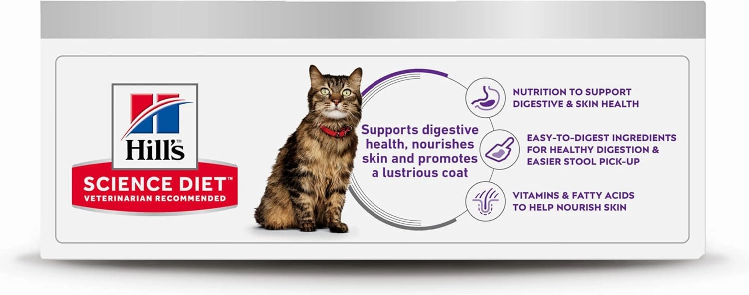 Hill's Science Diet Sensitive Stomach & Skin, Adult 1-6, Stomach & Skin Sensitivity Support, Wet Cat Food, Variety Pack: Chicken; Tuna Minced, 2.9 oz Can Variety Pack, Case of 12