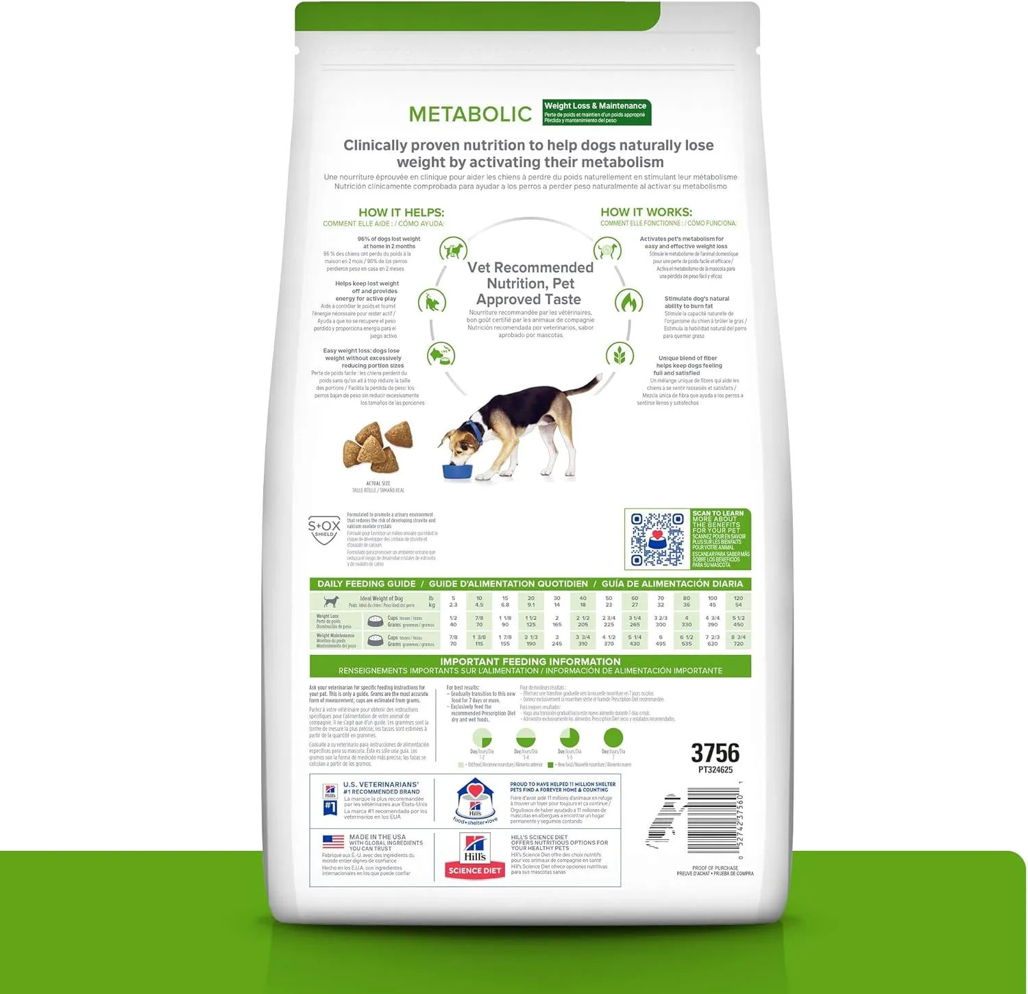 Hill's Prescription Diet Metabolic Weight Management Lamb Meal & Rice Formula Dry Dog Food, Veterinary Diet, 6 lb. Bag