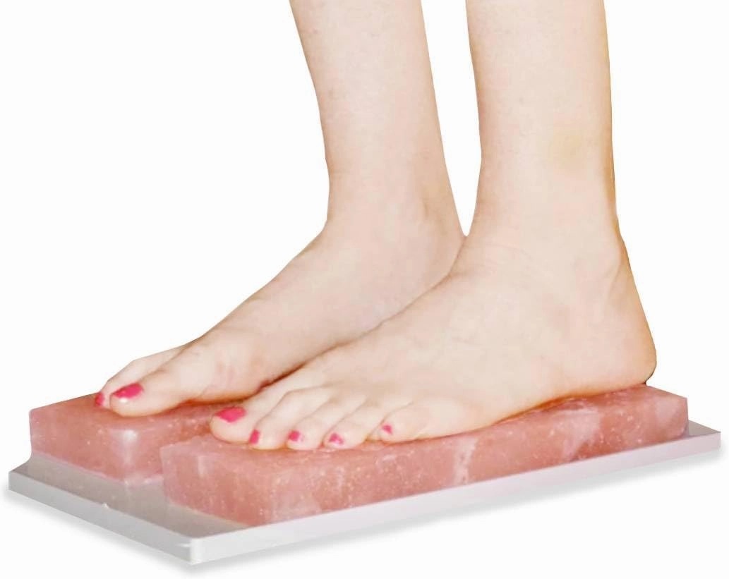 Himalayan Rock Salt Blocks for feet | Himalayan Salt Foot Detox Or Detoxer Block Removes Toxinx Pack of 2 Salt Bricks (8" 4" 2")