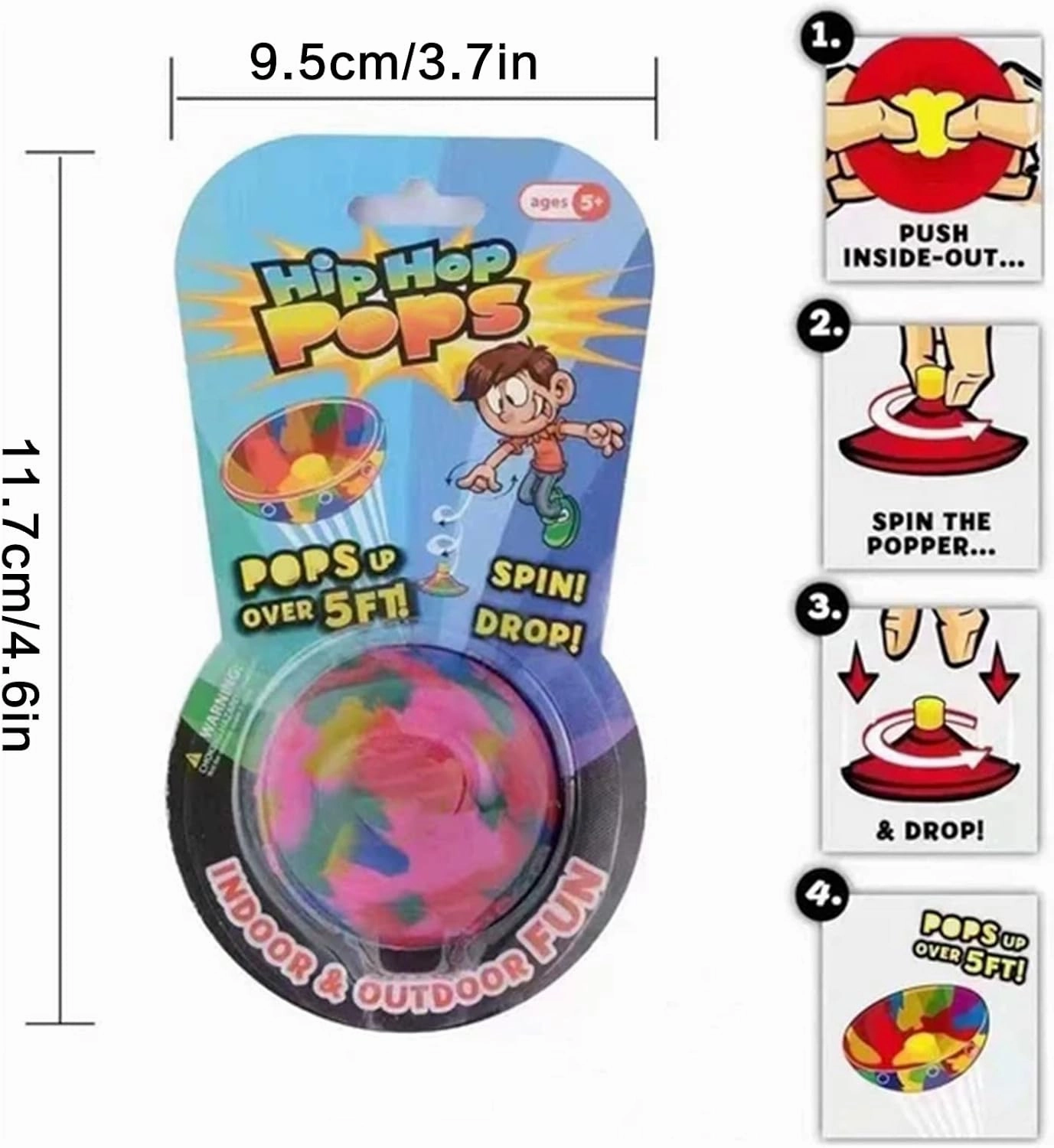 Hip Hop Jumping Fidget Toy, Creative Bounce Bowls, Camouflage Rubber Spinning Bowls, Outdoor Sports Kids Adult Stress Relief Toys (5PCS Normal Models)