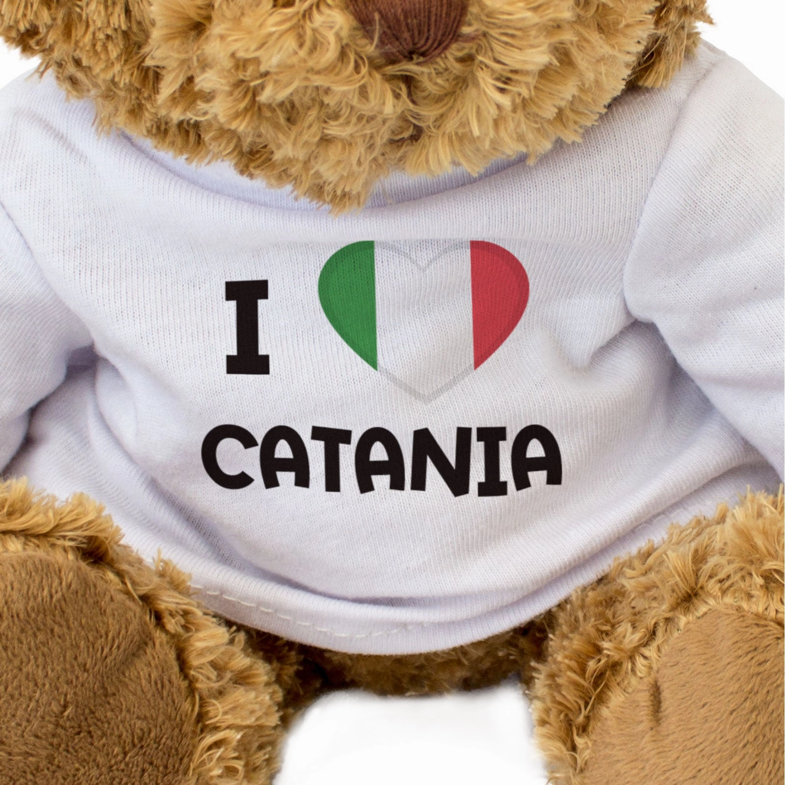I LOVE CATANIA (ITALY FLAG) - Teddy Bear - Cute Cuddly Soft - Gift Present