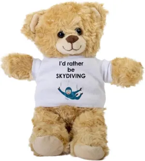 I'd Rather be Skydiving Teddy Bear, Gift Stuffed Animal, Plush Teddy Bear with Tee, Gift for Her, Birthday Basket Idea