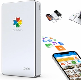 iDiskk 2TB App-le Certified External Hard Drive for iPhone 16,15 & iPad Android Mobile 2TB Photo Stick,MacBook and PC, Photo Storage Phone Drive to Bacukp Photos/Videos,Files for iPhone14/13/12/11/X