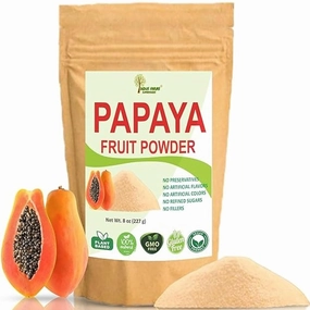Indus Farms Superfoods Papaya Fruit Powder, Natural Papain Food Tenderizer, Use for Baking, Marinades, Sauces, Juices, Yogurts, Supplements, Sports Nutrition, Pet Foods, DIY Face Masks, GMO-Free, Vegan | 8 oz
