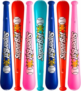 Inflatable Baseball Bats in Bulk - (Pack of 12) - Giant 42 Inch Baseball Party Favors for Kids, Sports Theme Toy Party Supplies and Birthday Party Decorations by Bedwina
