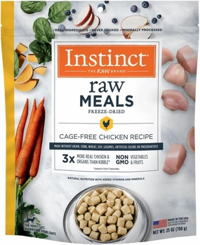 Instinct Freeze Dried Raw Meals, Natural Dry Cat Food, Grain Free - Cage Free Chicken, 25 oz. Bag