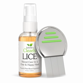 Isabella's Clearly LICE, Blend of Natural and Essential Oils | Non Toxic Scalp Oil for Lice and Nits with Metal Nit Comb (Included) | Neem, Rosemary, Cedarwood | for Adults and Kids | Made in USA
