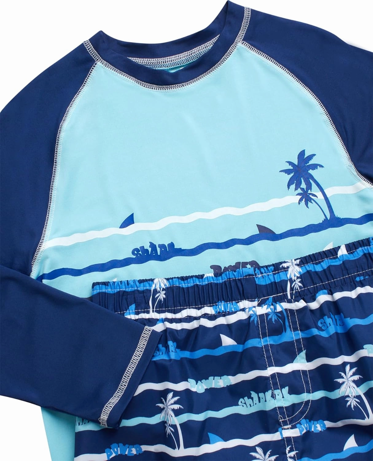 iXtreme Boys Rash Guard Set - 2 Piece UPF 50  Quick Dry Long Sleeve Swim Shirt and Swim Trunks for Boys (Sizes: 2T-14)