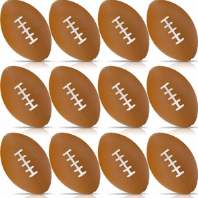 Jerify 12 Pcs Mini Footballs for Kids, 4.72 Inch Foam, Brown, American Football, Bulk Stress Balls for Birthday Party Favors