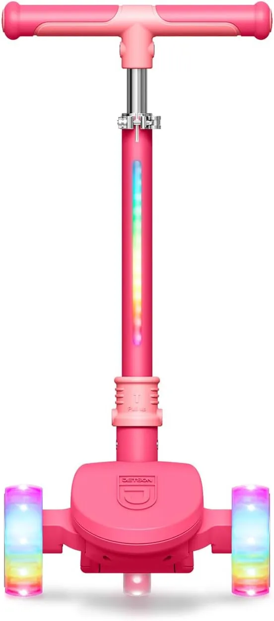 Jetson 3-Wheel Light-Up Kick Scooter, Lights on Stem & Wheels, Height Adjustable Handlebar, Rear Brake, Foldable, Ages 3 