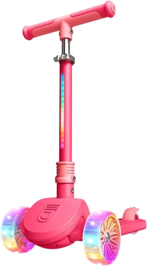 Jetson 3-Wheel Light-Up Kick Scooter, Lights on Stem & Wheels, Height Adjustable Handlebar, Rear Brake, Foldable, Ages 3 