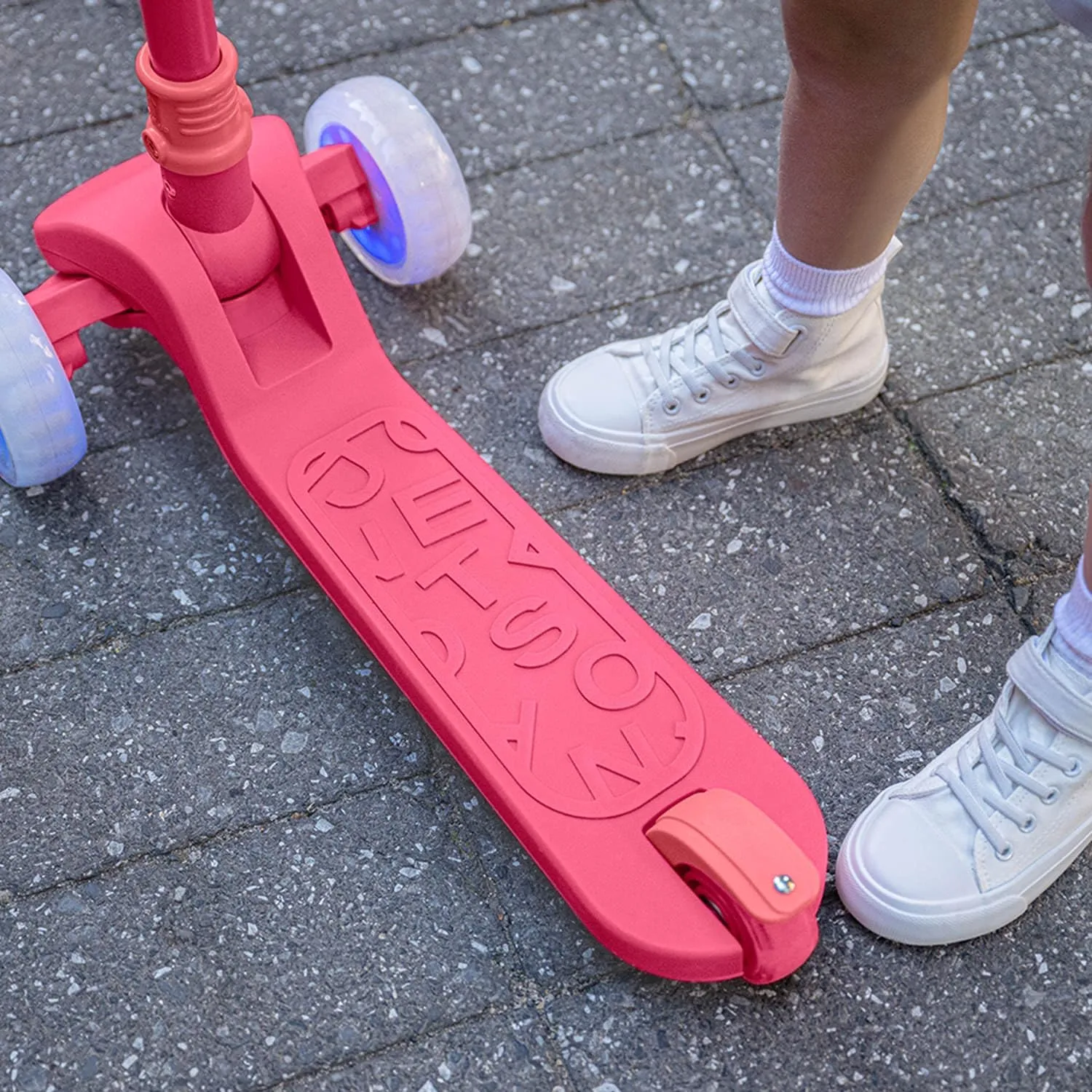 Jetson 3-Wheel Light-Up Kick Scooter, Lights on Stem & Wheels, Height Adjustable Handlebar, Rear Brake, Foldable, Ages 3 