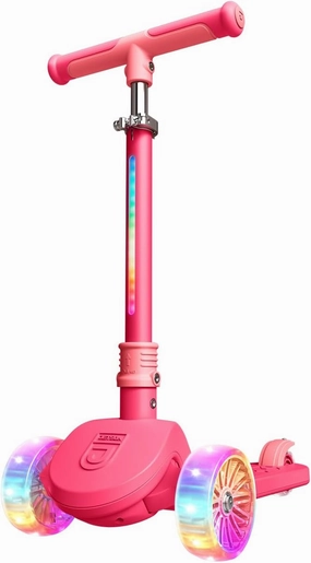 Jetson 3-Wheel Light-Up Kick Scooter, Lights on Stem & Wheels, Height Adjustable Handlebar, Rear Brake, Foldable, Ages 3 