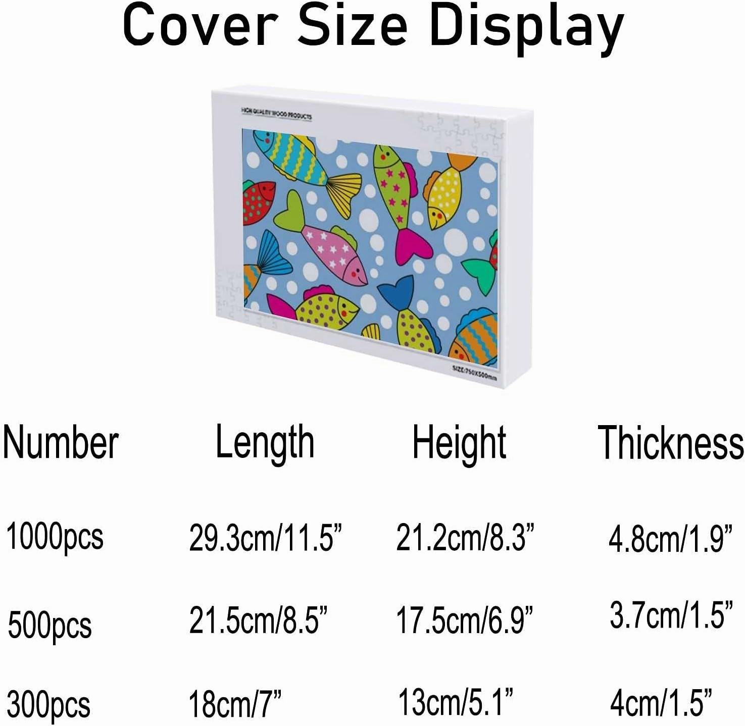 Jigsaw Puzzles Bright Colorful Fish Bubbles Toy Kid Educational Games Brain Challenge Adults Art DIY Child Leisure Game Suitable Family Friends 1000PCS