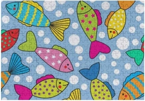 Jigsaw Puzzles Bright Colorful Fish Bubbles Toy Kid Educational Games Brain Challenge Adults Art DIY Child Leisure Game Suitable Family Friends 1000PCS