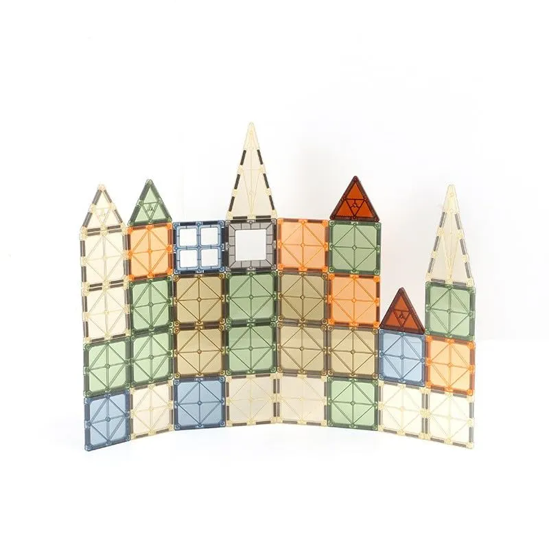 Jofarstep Magnetic Tiles 60 Pcs Set for Kids 3D Magnet Building Blocks Educational STEM Toys for Kids Preschool (55 PCS)