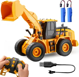 JOYIN Remote Control Construction Toys, 2.4Ghz RC Play Truck with Light, Front Loader Toys for Boys 3-5 4-7 8-12 Year Old Kids, Christmas Birthday Gift