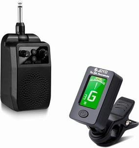 JOYO JA-05G Bluetooth Mini Electric Guitar Amp 5W Practice Amp Plug and Play Bundle with JT-01 Guitar Tuner Clip on