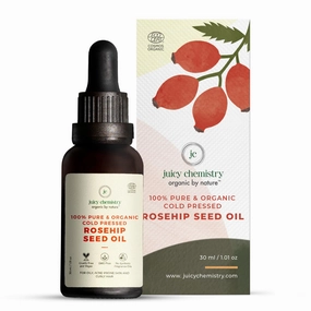Juicy Chemistry - Certified Organic & 100% Natural Cold Pressed Carrier Oil w/Rosehip Seed Oil for Acne and Pigmentation Control (30ml)