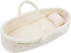 June Garden Cozy Dream Doll Bassinet - Baby Doll Portable Carrier - Fits for American Girl Dolls or Teddy Bears up to 18" - Cream White