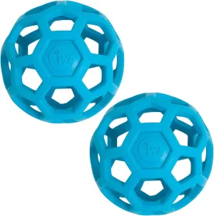 JW Pet HOL-ee Roller Original Treat Dispensing Dog Ball - Hard Natural Rubber - Assorted Colors (Large Pack of 2)