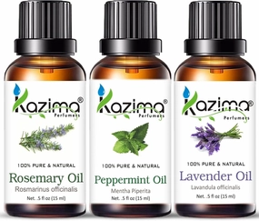 K..A..Z..I.MA. ES.s.e.n.t.i.a.l .- Rosemary Oil, Lavender & Tea Tree (Combo Pack of 3) 15 ml Each