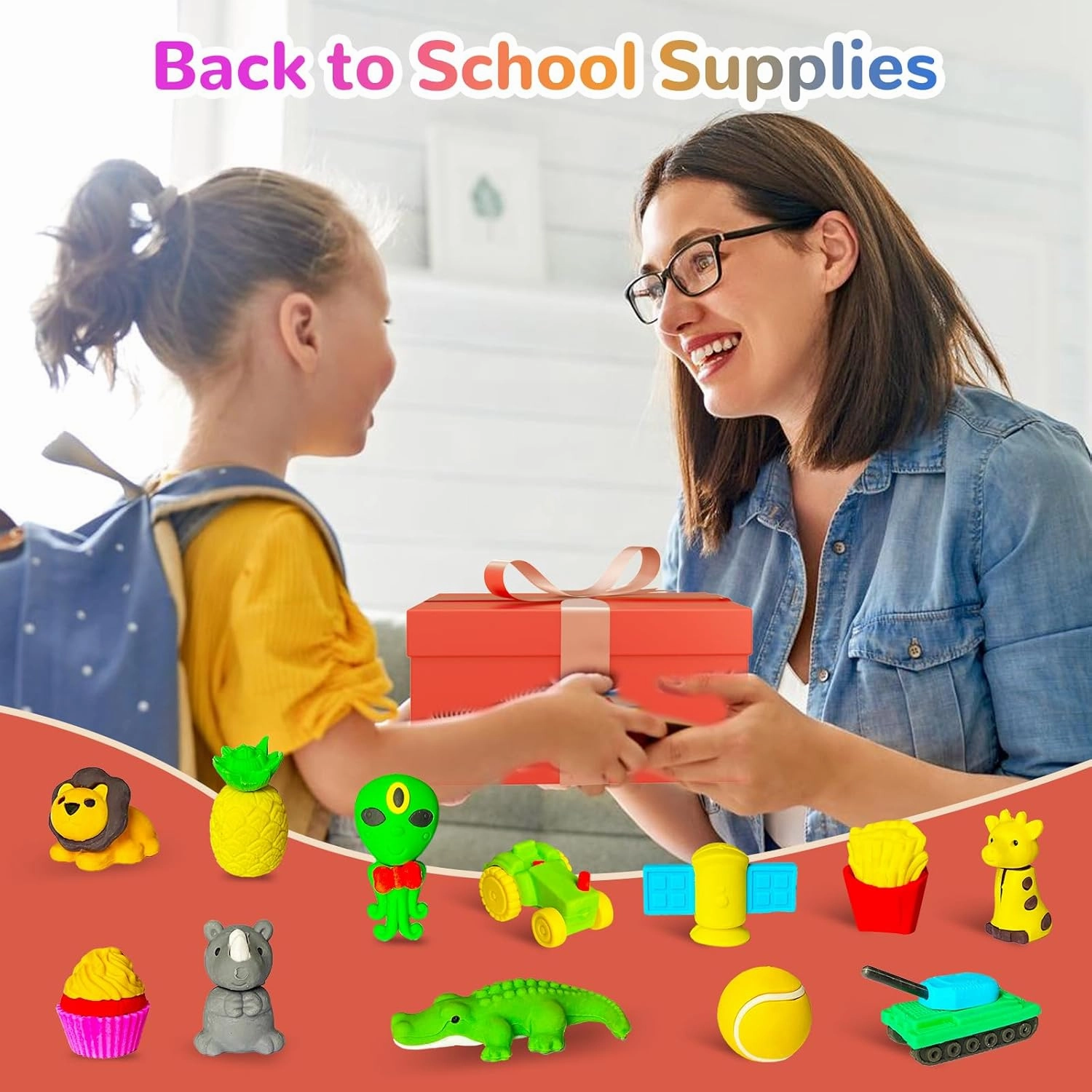 Kaemi 80 Pcs Animal Erasers Desk Pets for Kids Classroom Prizes Fun Cool 3D Puzzle Food Erasers Bulk Mini Cute Pencil Eraser Pals Toys for Party Favors Treasure Box Goodie Bag Stuffers