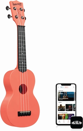 Kala Brand Music Co. The Waterman Beach Collection, 4-String Ukulele, Right, Pink Dusk, Soprano (KA-WMS-PK-S)