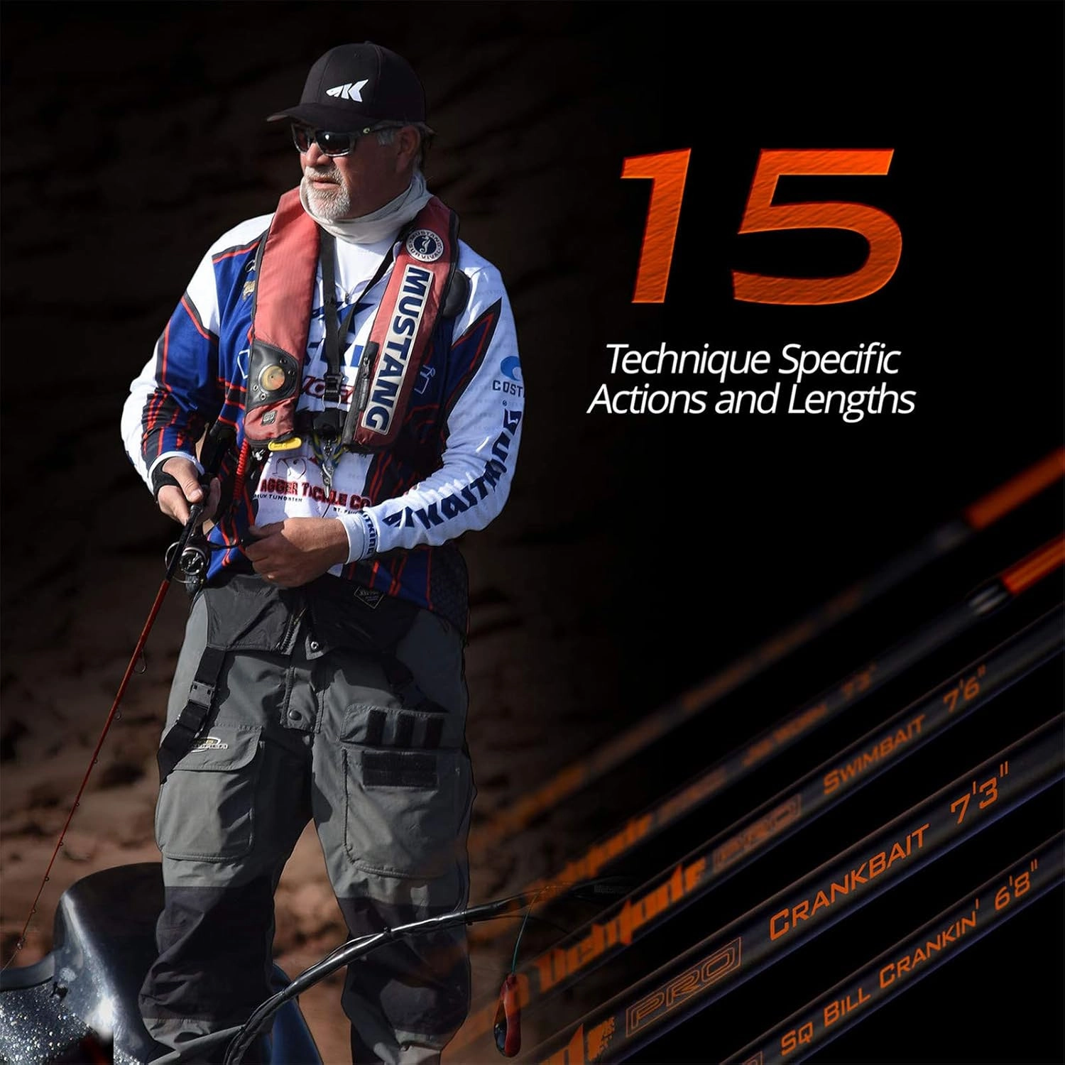 KastKing Speed Demon Pro Tournament Series Bass Fishing Rods, Elite Carbon High Modulus 1 Pc Blanks, Fuji Guides & Reel Seats, 20 Technique Specific Lengths & Actions-Spinning & Casting