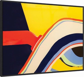 Kate and Laurel Retro Bright Abstract True Color 1 Framed Canvas Wall Art by Grant Mahr 42 x 32 Sylvie Black, Modern Contemporary, Abstract Art for Wall Decor, Living Room Bedroom